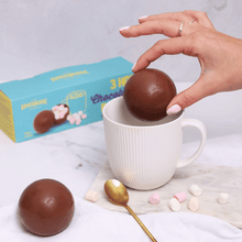 Load image into Gallery viewer, Hot Chocolate Bombes with Mini Marshmallows (6 bombes)