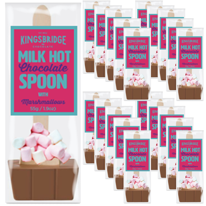 thumbnail image 2 of Kingsbridge Hot Chocolate Spoons - 5 Pack, Milk Chocolate Block With Mini Marshmallows & Wooden Spoon 2 of 4